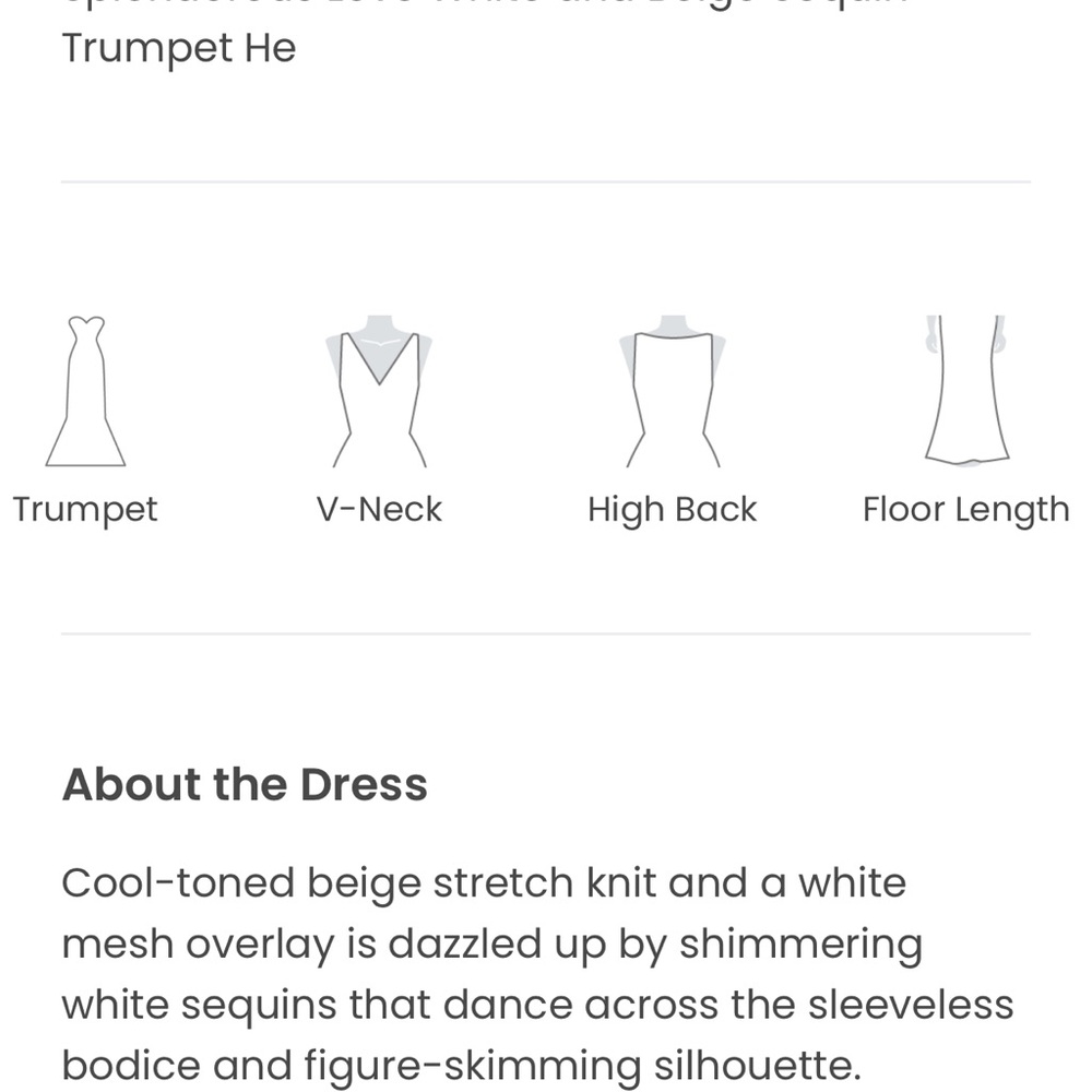 Lulus  Splendorous Love White and Beige Sequin Trumpet hem